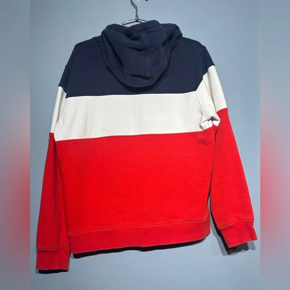 FILA Men’s Hoodie - Size M - Red, White & Navy Pullover Sweatshirt - Picture 2 of 5